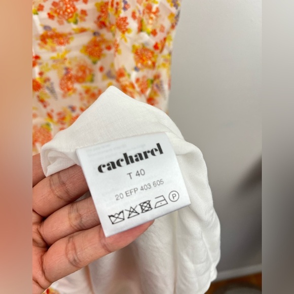 CACHAREL Vintage Silk A-Line Sundress with Flutter Cap Sleeves Size S - Picture 3 of 9